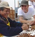 Peruvian farmer with Christopher Daugherty of Essential Living Foods.